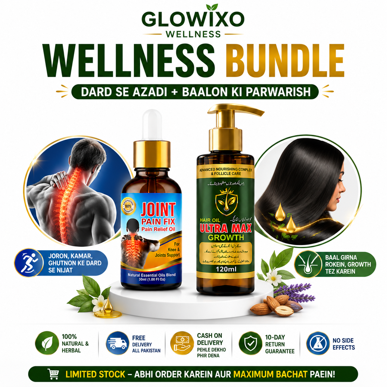 Glowixo Wellness Bundle - Natural Herbal Products Combo Free Delivery Pakistan